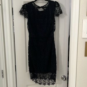 Open Back Navy Lace Dress